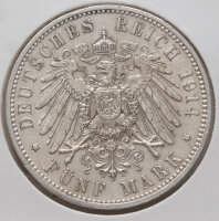 5 Mark 1914 E, Rückseite mit gekröntem...