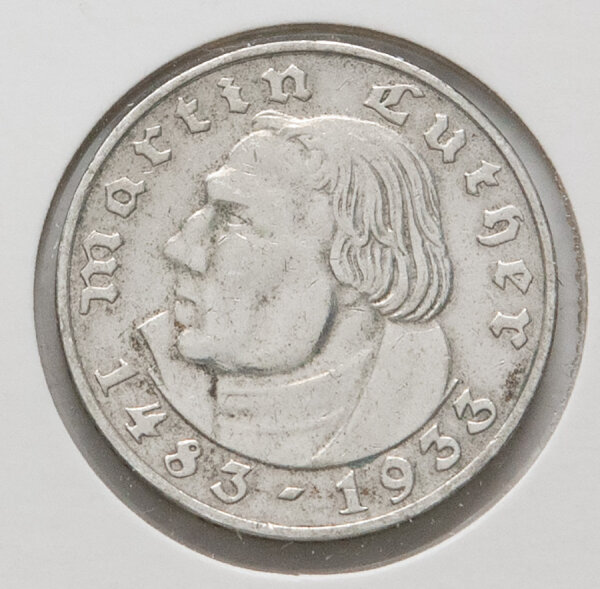 2 Mark 1933 A Martin Luther – Vorderseite mit Lutherporträt