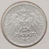 3 Mark 1913 – Gekrönter Reichsadler, Umschrift DEUTSCHES REICH 1913, Wertangabe DREI MARK.
