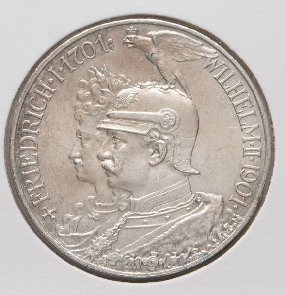 5 Mark 1901 A des Deutschen Kaiserreichs, Rückseite mit Reichsadler und Umschrift „Deutsches Reich 1901 – Fünf Mark“.