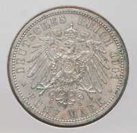 5 Mark 1901 A, Vorderseite mit Kaiserportrait des...