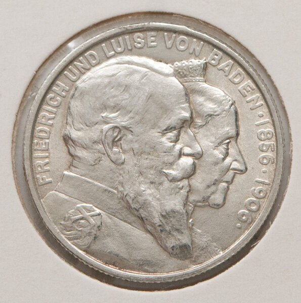 2 Mark 1906 Baden – Doppelporträt Friedrich und Luise von Baden