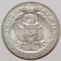 3 Mark 1910 – Rückseite mit kunstvollem Reichsadler und Wertangabe DREI MARK.