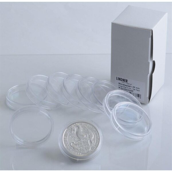 Runde Münze mit geprägtem Portraitprofil-Motiv, Brilliant Uncirculated, feine Oberflächenstruktur.