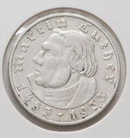 2 Mark 1933 E Martin Luther – Porträt, Gedenkmünze Deutsches Reich