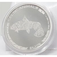 Runde Münze mit geprägtem Segelfisch-Motiv,...