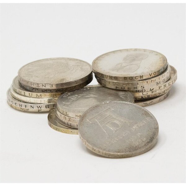 5 DM Junk-Silver Silbermünzen Deutschland – gemischte Jahrgänge