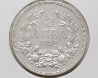 Bulgarien 5 Leva 1892 - Ferdinand I.*