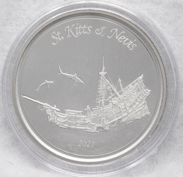 St. Kitts & Nevis EC8 - Sunken Ship - 2 Dollar 2021* 1 oz.