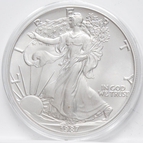 USA 1 oz Silver Eagle 1987 – Vorderseite mit Walking Liberty