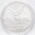 Runde Münze mit geprägtem Adler-Motiv, Brilliant Uncirculated, feine Oberflächenstruktur.