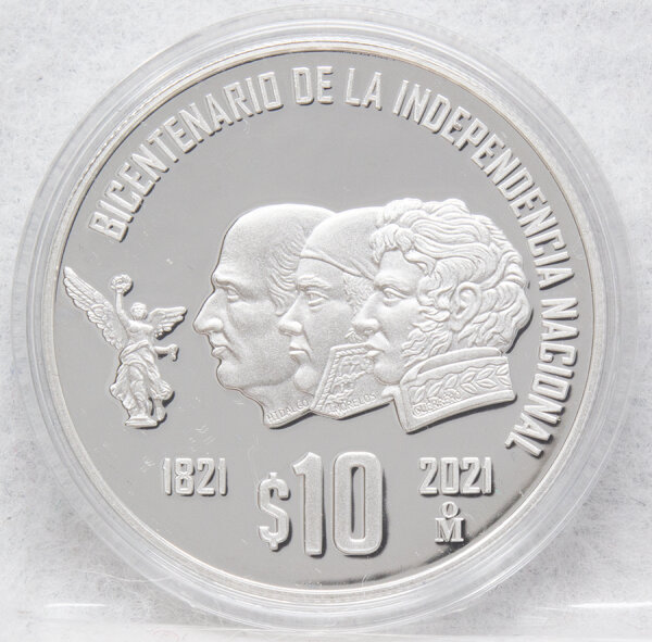 Runde Münze mit geprägtem Portraitprofil-Motiv, Brilliant Uncirculated, feine Oberflächenstruktur.