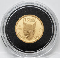 Rückseite der spanischen 15 Cent Goldmünze 2022...