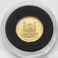Vorderseite der 1/10 Unze Goldmünze Spanien 2022 mit...
