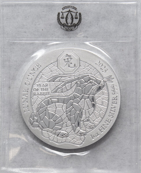 Ruanda 2023 50 RW Francs - Jahr des Hasen - 1 Unze Silber