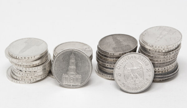 5 Reichsmark Garnisonskirche ohne Datum Silber .900 – diverse Jahrgänge