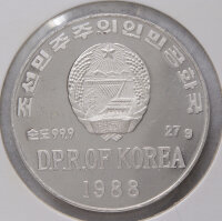 Nordkorea 500 Won 1988 - Winter Games Calgary - Icehockey*