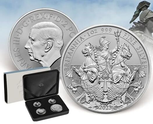 Runde Münze mit geprägtem Portraitprofil-Motiv, Spiegelnder Hintergrund mit matten Reliefs.