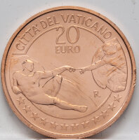 Vatikan 20 Euro 2023 Kunst und Glauben - Die Erschaffung des Menschen - Kupfer - unc.