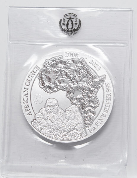 Ruanda 2023 50 RW Francs - Berggorilla Jubiläumsausgabe - 1 Unze Silber