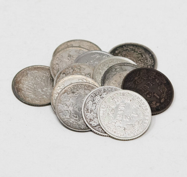 1/2 Mark Deutsches Reich Silber 900 – diverse Jahrgänge
