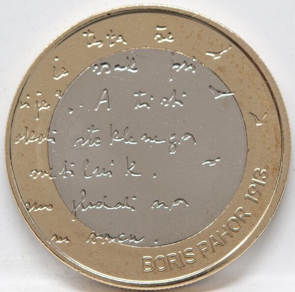 Runde Münze mit geprägtem Portraitprofil-Motiv, Brilliant Uncirculated, feine Oberflächenstruktur.