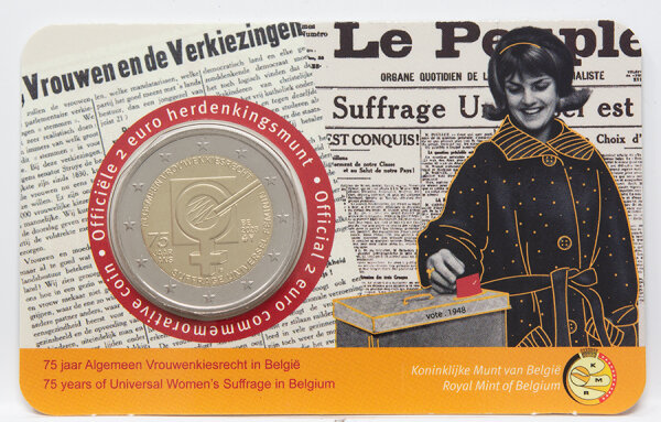 Runde Münze mit geprägtem Portraitprofil-Motiv, Brilliant Uncirculated, feine Oberflächenstruktur.