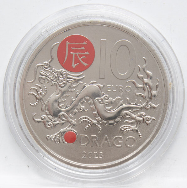 Runde Münze mit geprägtem Portraitprofil-Motiv, Brilliant Uncirculated, feine Oberflächenstruktur.