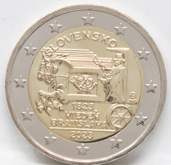 Runde Münze mit geprägtem Portraitprofil-Motiv, Brilliant Uncirculated, feine Oberflächenstruktur.