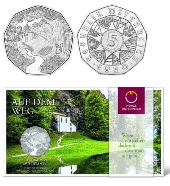 Runde Münze mit geprägtem Portraitprofil-Motiv, Brilliant Uncirculated, feine Oberflächenstruktur.