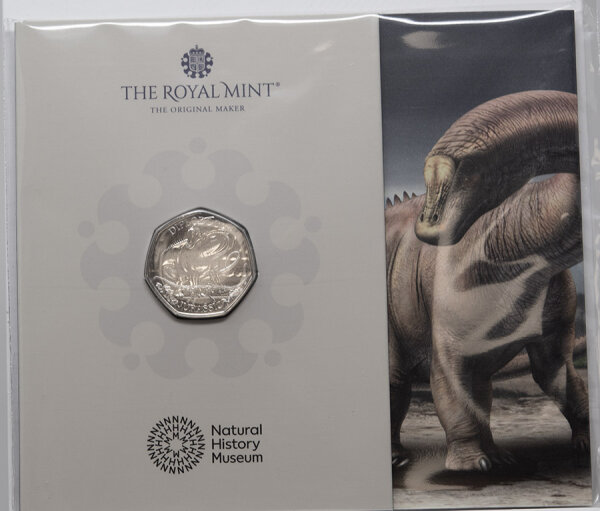 Großbritannien 50 pence 2024 - Dinosaurier - Diplodocus BU