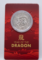 Runde Münze mit geprägtem Drache-Motiv,...