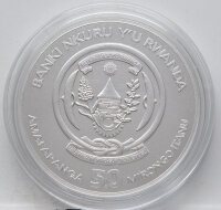Ruanda 2024 50 RW Francs - African Ounce - Leopard - 2 Unzen Silber Piedfort