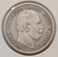 2 Mark 1876 C, Vorderseite mit Porträt Kaiser Wilhelms I. und Umschrift.