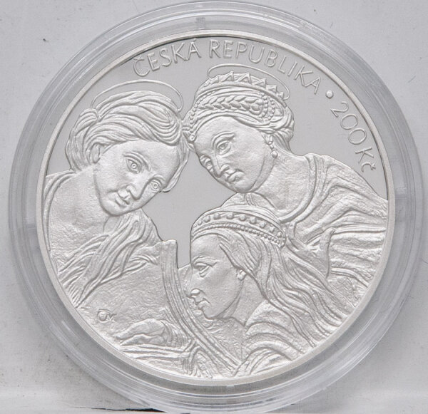 Runde Münze mit geprägtem Portraitprofil-Motiv, Brilliant Uncirculated, feine Oberflächenstruktur.