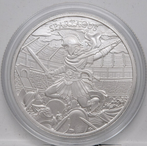 Silver Round - Legendary Warriors #8 - Spartakus - Spartacus Ag999 1 oz BU