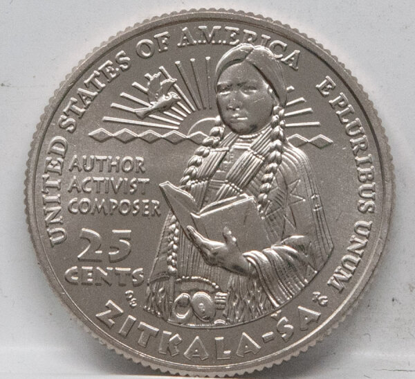 Runde Münze mit geprägtem Portraitprofil-Motiv, Brilliant Uncirculated, feine Oberflächenstruktur.