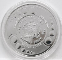 Wertseite der 2 Dollar Silbermünze 2024 Samoa mit dem offiziellen Staatswappen und den Feingewichtsangaben.