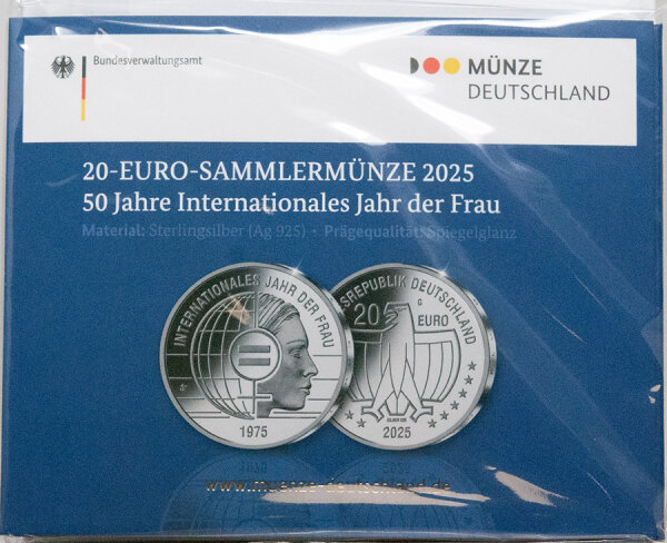 Deutschland 20 Euro 2025 - Internationales Jahr der Frau - PP