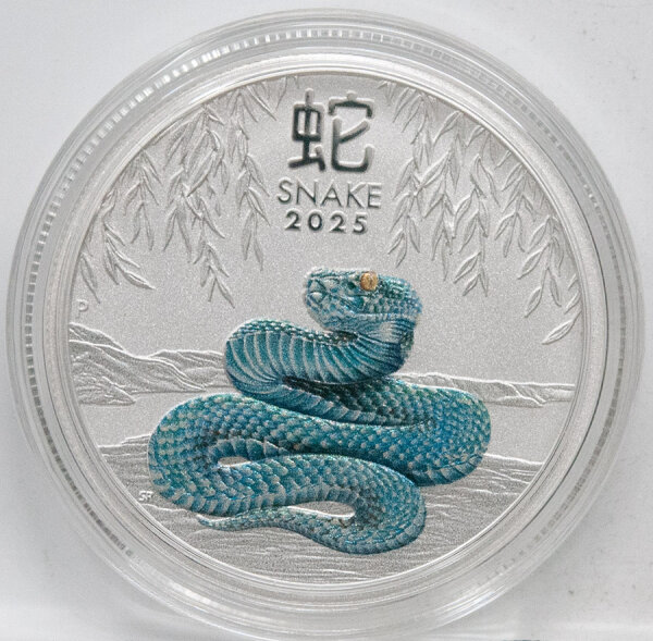 Australien 50 Cent 2025 - Lunar III - Jahr der Schlange  1/2 Unze coloriert in Kapsel