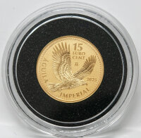 Rückseite der 15 Cent Goldmünze 2025 mit dem...