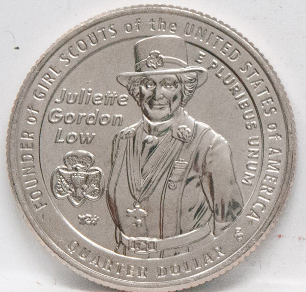 Runde Münze mit geprägtem Portraitprofil-Motiv, Brilliant Uncirculated, feine Oberflächenstruktur.