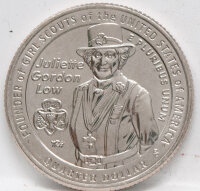 Runde Münze mit geprägtem Portraitprofil-Motiv,...