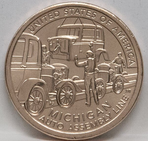 Runde Münze mit geprägtem Portraitprofil-Motiv, Brilliant Uncirculated, feine Oberflächenstruktur.