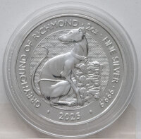 Großbritannien 5 Pfund 2025 - Tudor Beasts - Greyhound of Richmond - 2 oz.