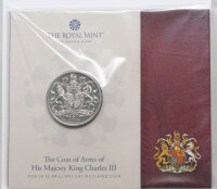 Runde Münze mit geprägtem Wappen-Motiv,...