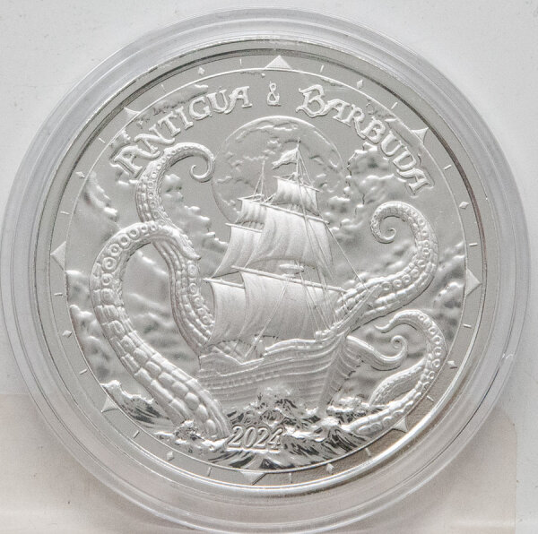 Antigua & Barbuda EC8 - Rum Runner & Kraken - 2 Dollar 2024 - 1 oz.