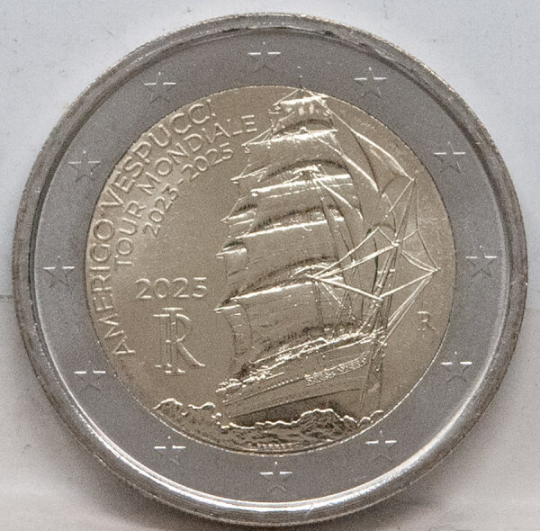 Runde Münze mit geprägtem Portraitprofil-Motiv, Brilliant Uncirculated, feine Oberflächenstruktur.