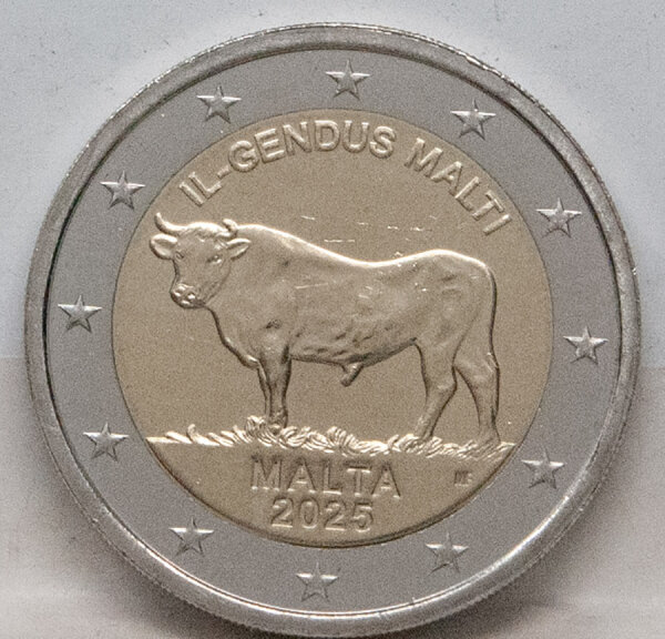 Runde Münze mit geprägtem Portraitprofil-Motiv, Brilliant Uncirculated, feine Oberflächenstruktur.