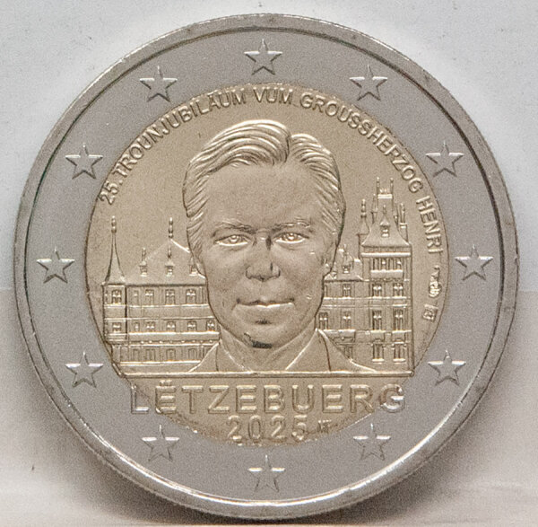 Runde Münze mit geprägtem Portraitprofil-Motiv, Brilliant Uncirculated, feine Oberflächenstruktur.